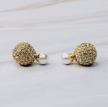 Load image into Gallery viewer, Disco Ball With Pearl Back Earrings
