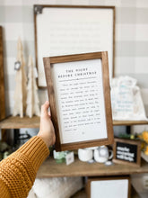 Load image into Gallery viewer, The Night Before Christmas | Christmas Decor: 17x13" / Black
