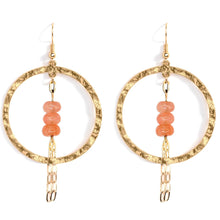 Load image into Gallery viewer, Gilded Earring with faceted Stones: PINK
