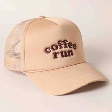 Load image into Gallery viewer, Coffee Run Embroidered Trucker Hat
