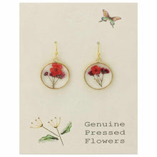 Load image into Gallery viewer, Cottage Dark Pink Dried Flower Round Earrings
