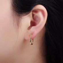 Load image into Gallery viewer, 24K Gold Filled 20mm Minimalist Oblong Hoop Earrings | P191
