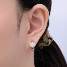 Load image into Gallery viewer, 14K Gold Filled 17mm Micro Paved CZ Heart Cartilage Huggie Earrings | Earrings-00066
