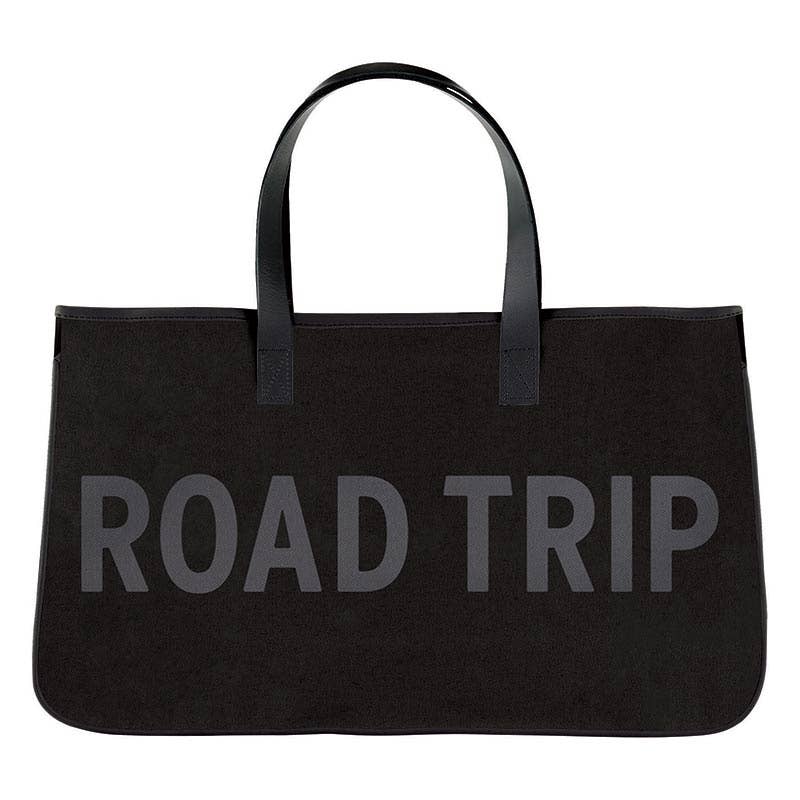 Blk Canvas Tote-Road Trip