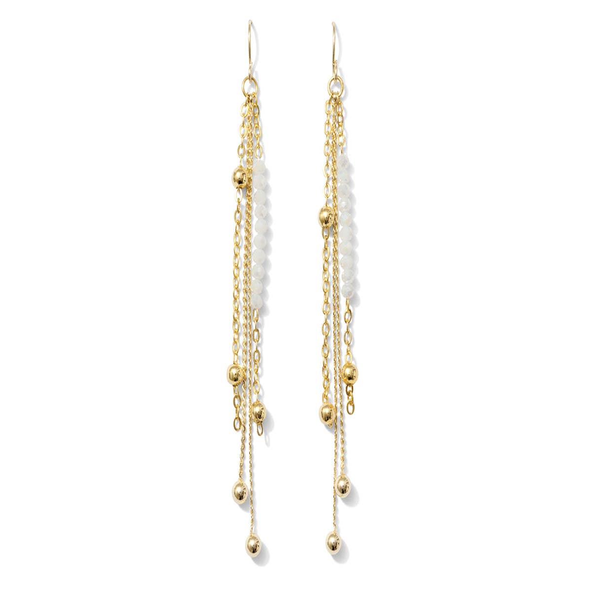 Long Earring with a Pop of Color: White