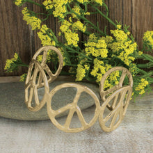 Load image into Gallery viewer, Woodstock Vibes Gold Metal Peace Sign Bracelet
