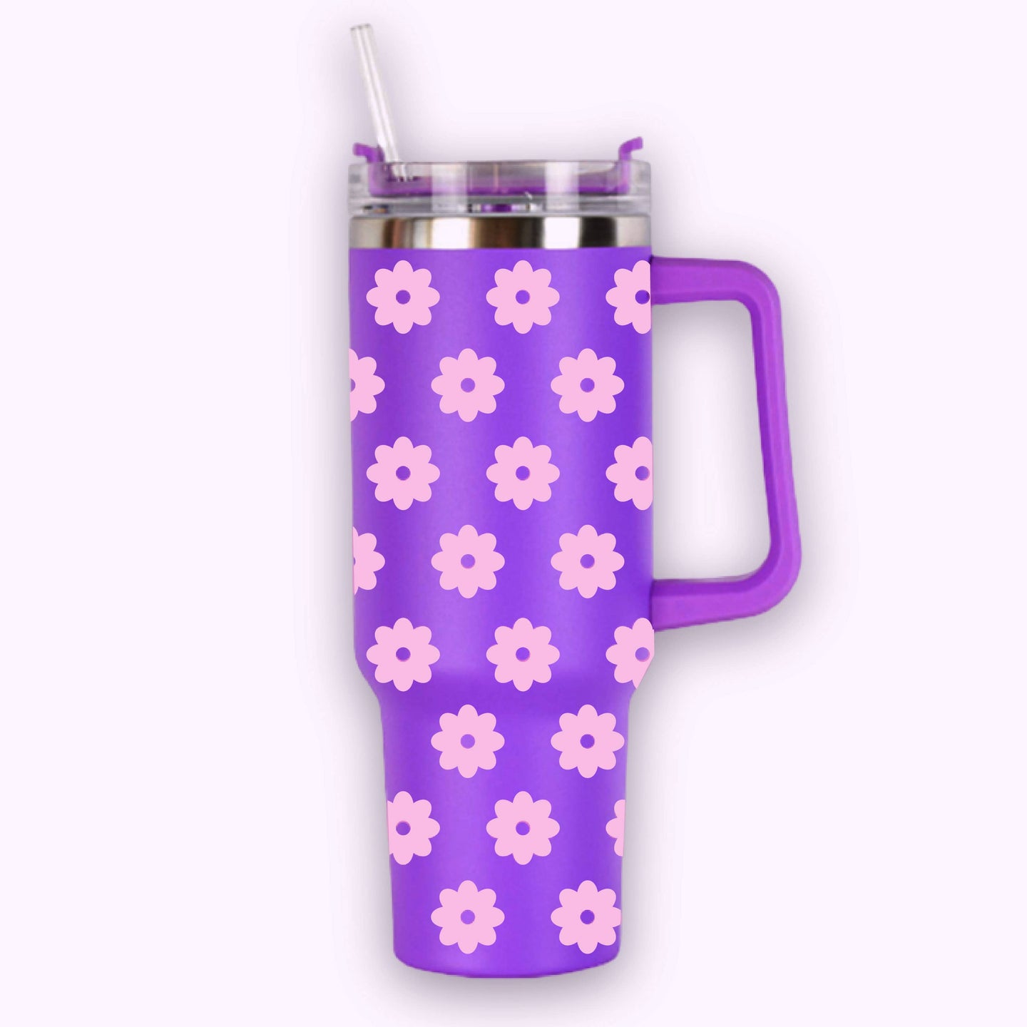 40oz Tumbler with Handle Grape