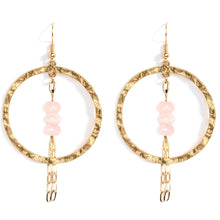 Load image into Gallery viewer, Gilded Earring with faceted Stones: PINK
