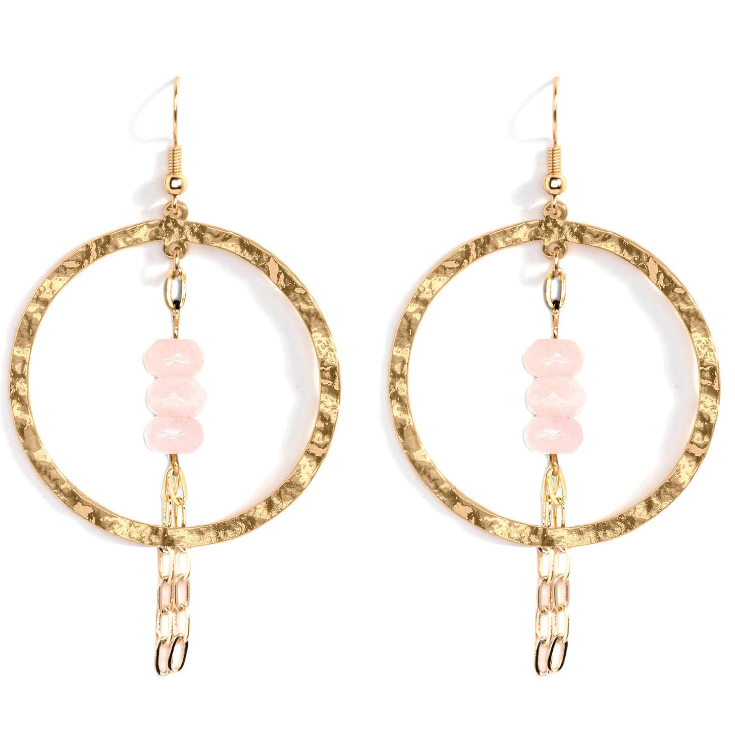 Gilded Earring with faceted Stones: PINK