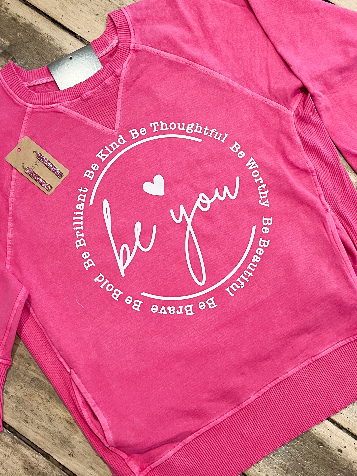 Be You. Distressed Graphic with Pockets