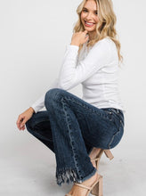 Load image into Gallery viewer, Mid Rise Boot Cut with Fringe Hem
