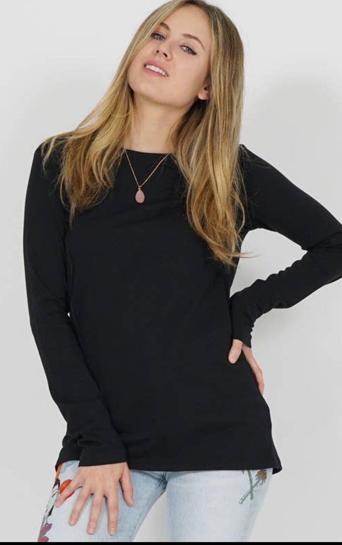 Back to the Basics Black Long Sleeve Tee