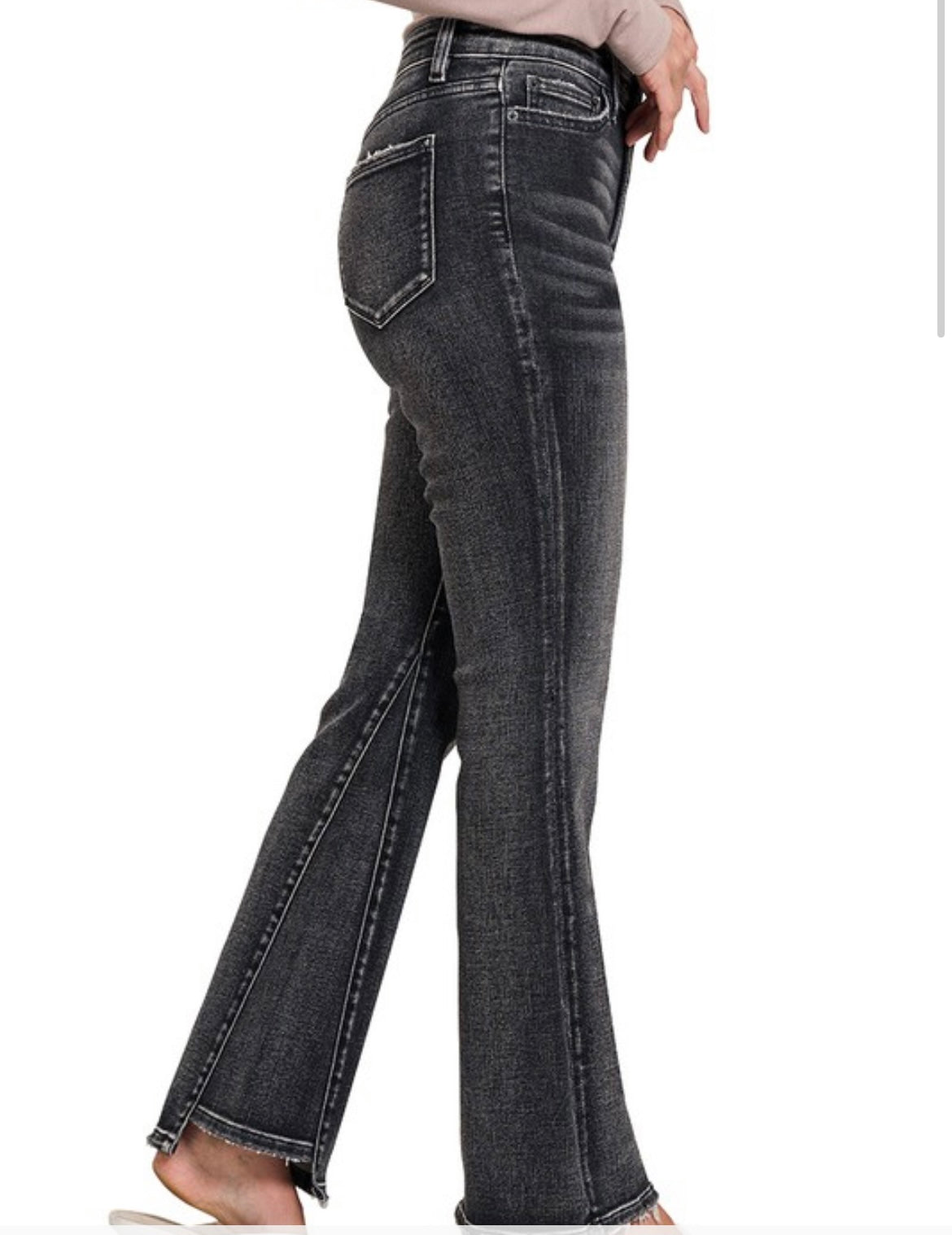 Washed Black Mid-Rise Bootcut