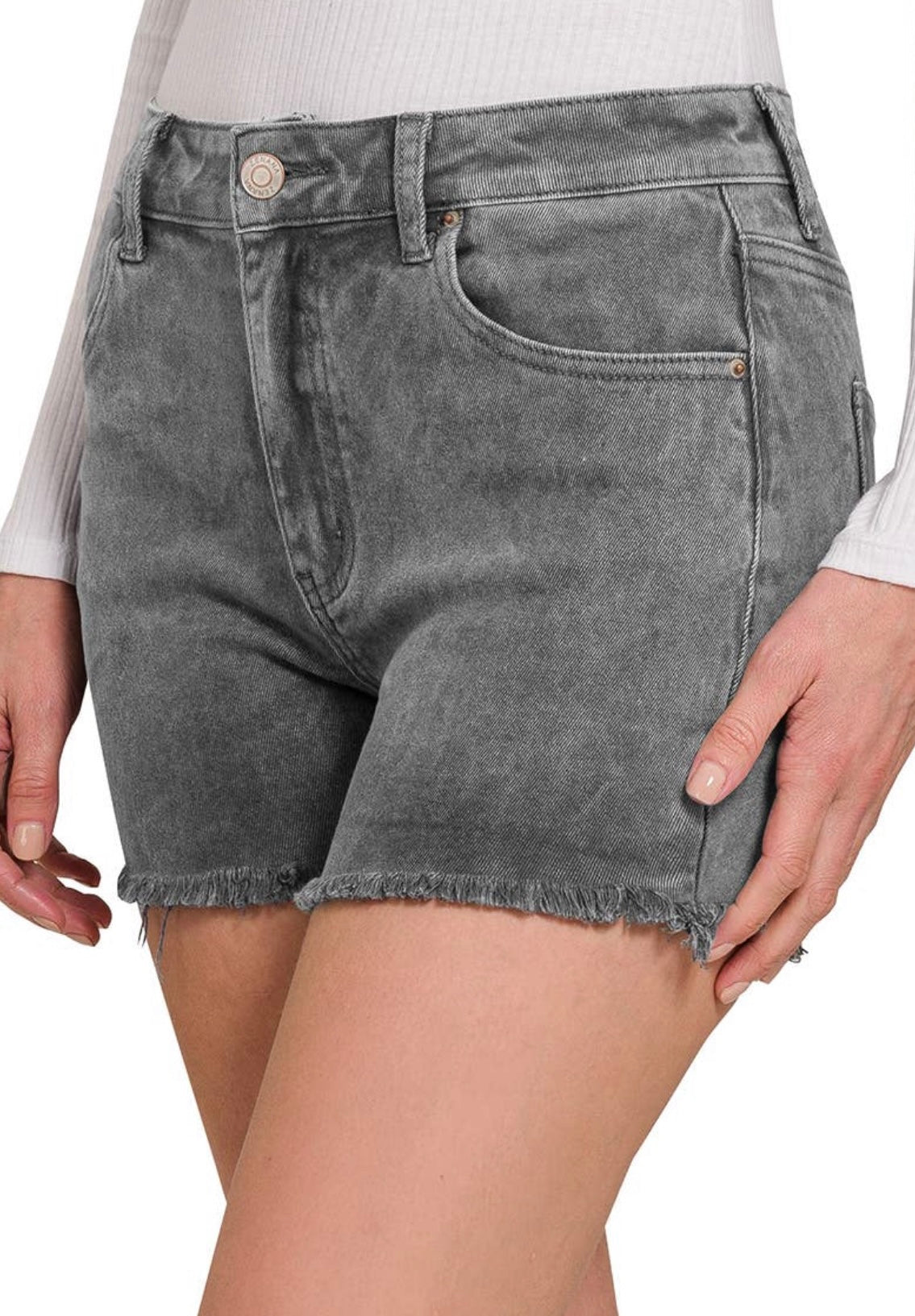 Basically Gray Denim Shorts