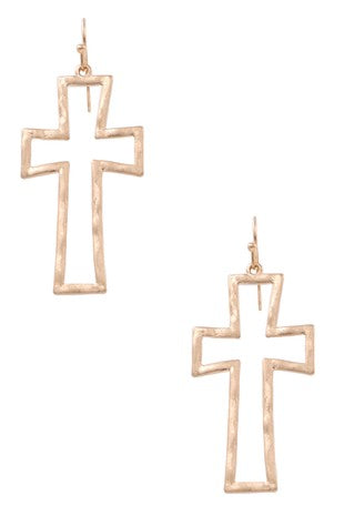 Open Cross Earrings