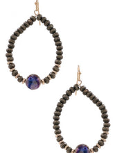 Load image into Gallery viewer, Wood Bead Teardrop Earrings
