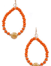 Load image into Gallery viewer, Wood Bead Teardrop Earrings
